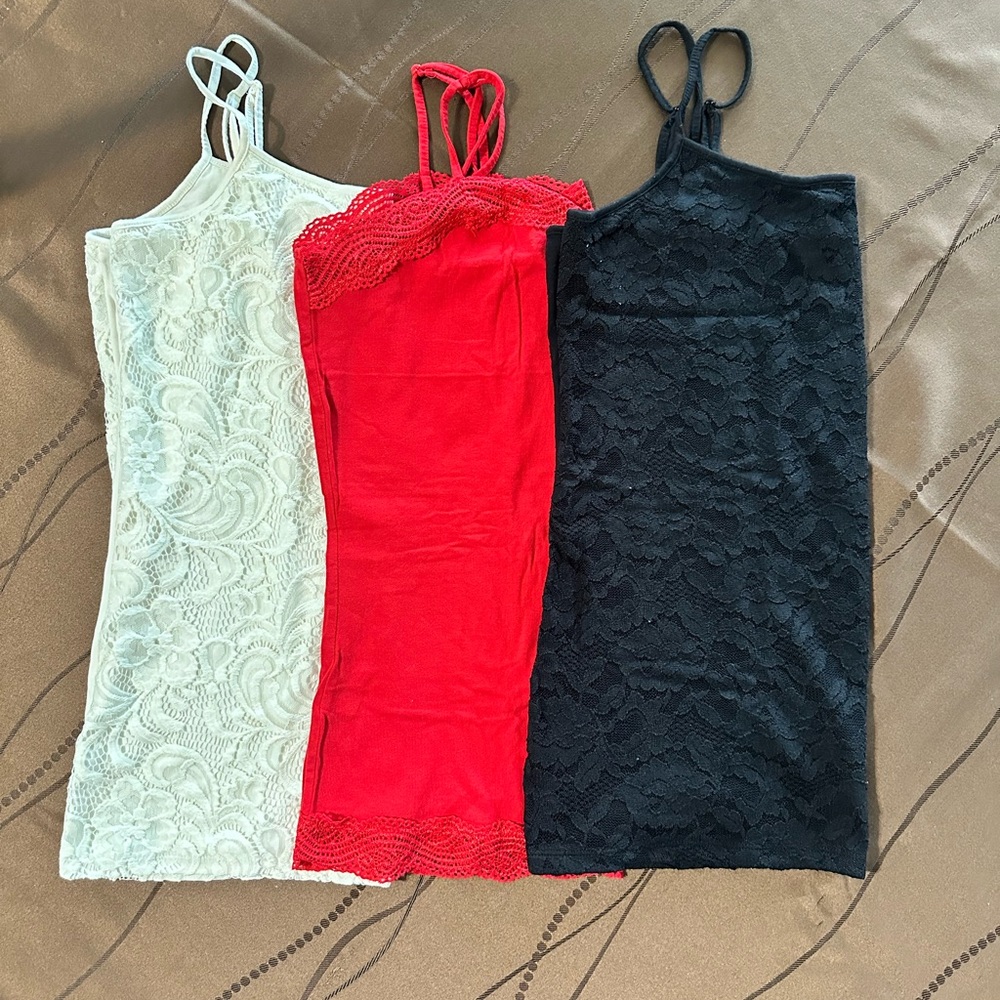 Ann Taylor Cream, Red and black Tank Top